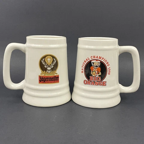 VTG 1998 Jagermeister Tennessee Orange NCAA Football Champions Beer Steins Mugs Cover