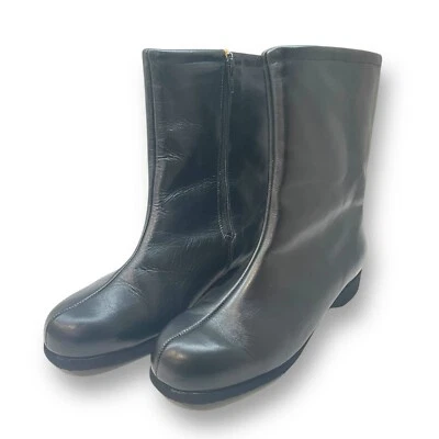 Estilo Años 90 Otoño Hushpuppies Becerro Negro Cuero Bota Cremallera Forrada Vellón De Colección Talla 7.5 Foto 1 de 4