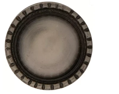 Perilla Redonda Plateada Antigua Vintage Retro 1.38" H x 1.38" W x 1.63" D Rub Bronce Foto 1 de 3