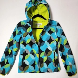 London Fog Boys Jacket Size M 10/12 Fleece Lined Soft Shell Green Black Blue - Picture 1 of 12
