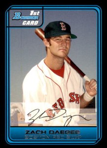 2006 Bowman Draft Picks & Prospects Draft Picks #DP30 Zack Daeges Boston Red Sox