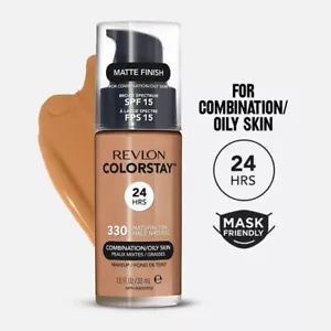 REVLON Colorstay Matte Foundation 24Hrs Combination/Oily Skin - 330 Natural Tan - Picture 1 of 4