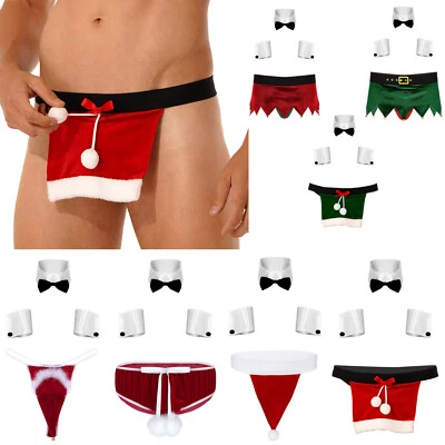 DE ranrann Herren Weihnachten Unterwäsche String Tanga Unterhosen Set Clubwear