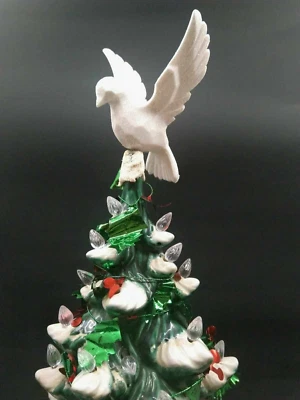 Ex Large Flying Sparkle Dove Topper for Ceramic Christmas Tree Lights Bulbs Star - Image 1 of 4