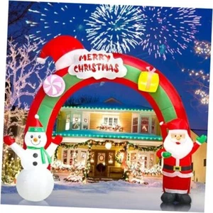 10 FT Christmas Inflatable Santa Claus Snowman Rainbow Decorations Archway - Picture 1 of 7