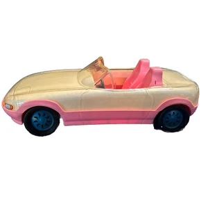 BARBIE Convertible Car 1993 MATTEL PAINT 'N DAZZLE VINTAGE WHITE PINK CAR ONLY - Picture 1 of 7