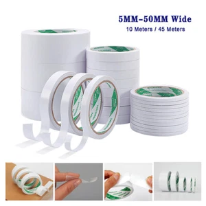 10m / 45m Double Sided Clear Sticky Tape Diy Strong Craft Adhesive Gift Wrap - Picture 1 of 6