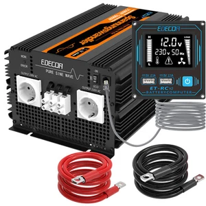 EDECOA Inverter 3500W Convertitore Onda Sinusoidale Pura 12V 220V USB LCD - Bild 1 von 9