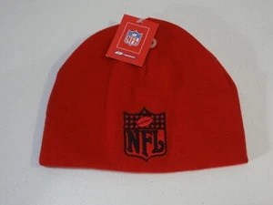 NFL SHIELD LOGO Knit Skull Cap Beanie Hat Reebok NEW NWT Red - Picture 1 of 2
