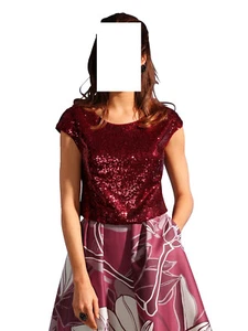 Apart Abend Shirt Top aus Pailletten bordeaux Gr. 40  0119896700 - Picture 1 of 2