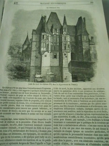 Le Chateau d'O dpt de l'orne 1846 Gravure Print Article - Imagen 1 de 1