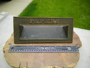 Vintage Antique 1900s Solid Brass Paper Mail Box Door Slot or Home Décor - Picture 1 of 3