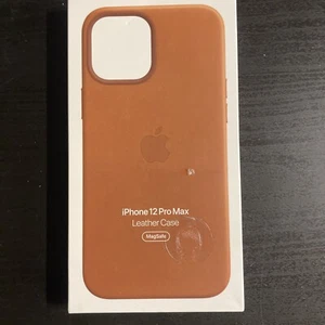 Genuine / Official Apple iPhone 12 Pro Max Leather MagSafe Case - Saddle Brown - Picture 1 of 6