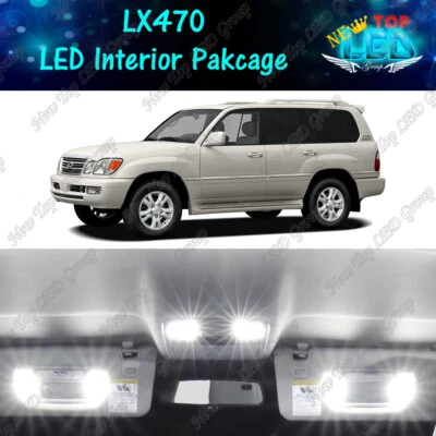 Kit de paquete de luces LED interiores blancas para 1999-2005 2006 2007 Lexus LX470 Foto 1 de 4
