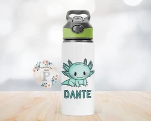 Personalised Colourful Axolotl /Drinks Bottle, Spill Proof Bottle, Kids Bottle - Picture 1 of 10
