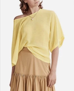 Country Road Women's Mesh Kimono Sleeve Top Size 14 Mango Mesh AS NEW - RRP $159 - Picture 1 of 17