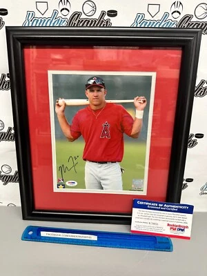 MIKE TROUT SIGNED AUTOGRAPHED FRAMED MATTED 8X10 PHOTOGRAPH-PSA DNA ROOKIE GRAPH - Image 1 of 4