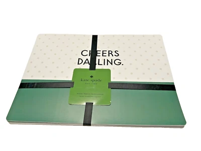 NWT 4 Designer Kate Spade CHEERS DARLING Polka Dots Green Festive Placemats - Image 1 of 3