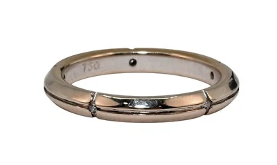 Anillo Tiffany & Co. 2002 oro 18k diamante 0,05 quilates Streamerica banda 2,5 mm ¡tamaño 4,5! Foto 1 de 4