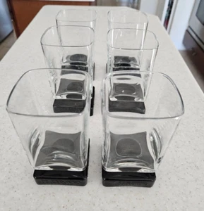 lot of 6 Di Saronno Amaretto liqueur 4" glasses black base - Picture 1 of 4