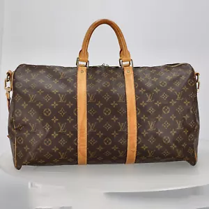Louis Vuitton Monogram Keepall Bandouliere 50 Boston Bag M41416 Pre-owned Rank B - Picture 1 of 10