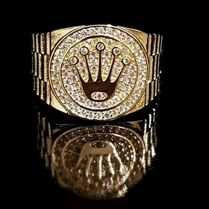 Real Diamond 0.80 Cts Natural Gemstone With 22k Yellow Gold Ring For Men's SR261 - Picture 1 of 4