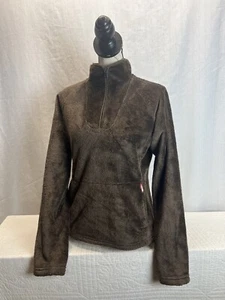 The North Face Women's Brown Faux Fur 1/4 Zip Pullover Size Small  - Picture 1 of 9