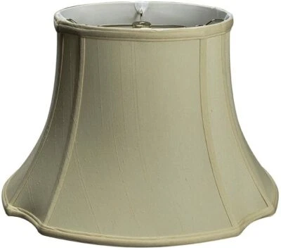 Eggshell Silk 15 Inch French Oval Shantung Silk Lampshade with Matching Harp and - Image 1 of 4
