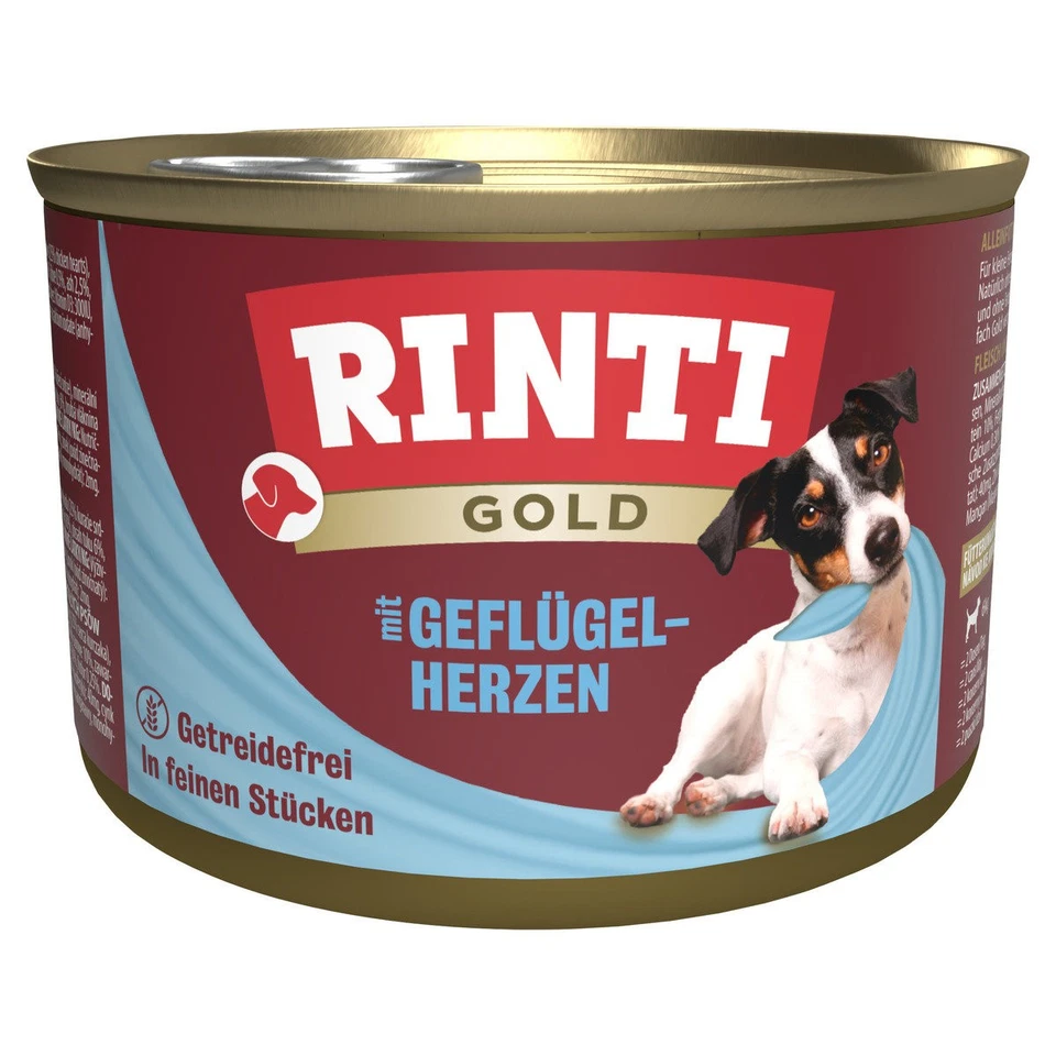 Rinti Gold mit Geflügelherzen 185 g - 12 Stück, Hundefutter, UVP 14,28 EUR, NEU - Bild 1 von 1