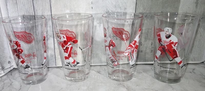 Juego completo de 4 vasos Detroit Red Wings Arby's Coca-Cola 2002 NHL Foto 1 de 4