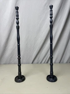 RW GUILD REED CANDLESTICKS BLACKENED BRASS 16.25” Pair Roman And Williams Guild - Picture 1 of 14