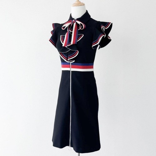 Bellissimo articolo ✨️GUCCI Abito in jersey linea web con papillon zip XS Nero