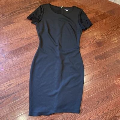 Beautiful Womens 6 Tommy Hilfiger Black Dress Lace Sleeves - Image 1 of 4