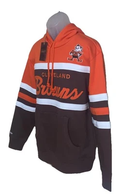 MITCHELL & NESS CLEVELAND BROWNS СЦЕНАРИЙ ГОЛОВА ТРЕНЕР ТОЛСТОВКА С КАПЮШОНОМ SZ L $110 - Изображение 1 из 4
