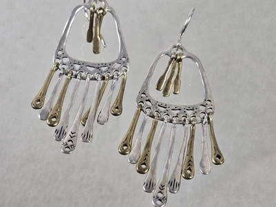 Pendientes colgantes SILPADA CAMPANA DE VIENTO de plata de ley y latón W2778 Foto 1 de 4