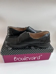 Womens Ladies Extra Wide Fit Flat Heel Work Walking Casual Smart Shoes Size 7 - Picture 1 of 8