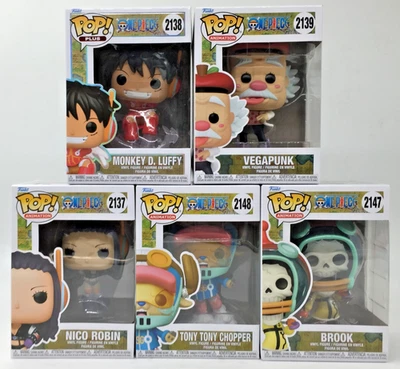 Funko Pop! Animation One Piece Luffy Tony Nico #2137 Brook Vegapunk Set of 5