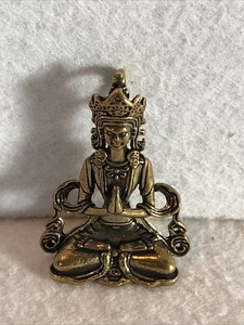 Reines Messing Guan Yin Statue Mini oder Schlüsselanhänger Anhänger  - Bild 1 von 7