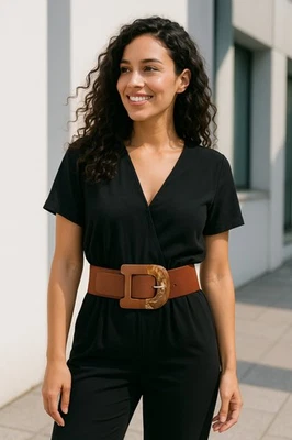 Ella Jonte Stretchgürtel Trendfarbe Braun Kupfer 70 - 95 cm elastischer Gürtel - Bild 1 von 4