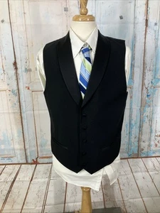 Noir Formal Vest Mens Size 42R Black 5 Button Lined - Picture 1 of 10
