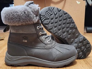UGG Womens Sz 7.5 Adirondack III Gray Waterproof Leather Boots Fur Hiking Winter - Picture 1 of 10