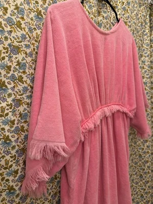 Toalla de tela de rizo hecha a mano vintage de los años 70 caftán Foto 1 de 4