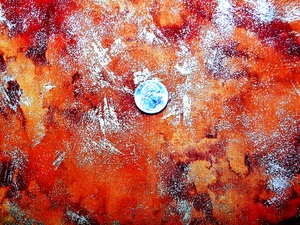MODA MARBLE MATES MULTI #4038 "ORANGE WITH GOLD DUST" BTY - Picture 1 of 1