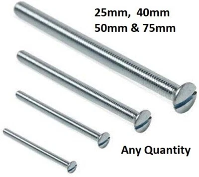 MERRIWAY Electrical Socket Extension Screws For Switch Plug & Plate 25mm 40mm 50mm & 75mm