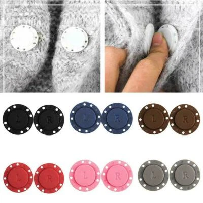 1Pair Invisible Magnetic Round Snap Fasteners Button Handbag DIY Purse Nice - Image 1 of 4