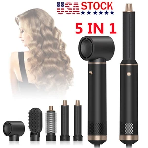 Blow Dryer Brush 5in1, Negative Ion Hair Dryer Brush Set Air Styler Curling Wrap - Picture 1 of 16