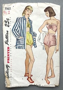 vintage SIMPLICITY BATHING SUIT swimming costume sewing pattern 1965 (Sz14/B32) - Picture 1 of 5