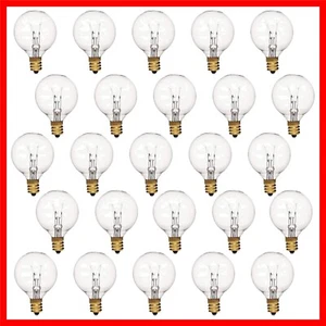 25 Energy Efficient G40 Incandescent Bulbs - Clear Warm White Glow for Events - Picture 1 of 11