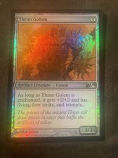 Foil Thran Golem - Magic 2012 M12 - Magic the Gathering artifact