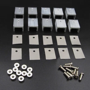 10pcs Aluminum Heatsink Heat Sink With Screw Sets Kits for Transistors TO-220 - Picture 1 of 6